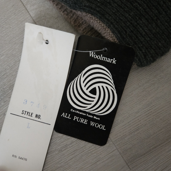 NWT Knit Wool VEST 100% Lambs Wool Vintage 80's Neutral Grandpa Grandma Academia - Picture 5 of 12